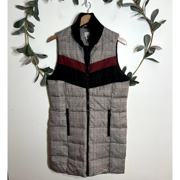 EVEREVE Plaid Long Vest - Picture 1 of 4
